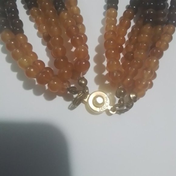 Apple Juce Prystal Bakelite 1940 Rootbeer And Honey Necklace Bn17 - Picture 3 of 11